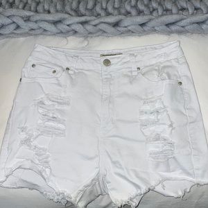 Denim white shorts